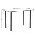 thumbnail image 2 of Ktaxon Modern Dining Table for 4, 43.3" Glass Kitchen Table Tempered Glass Dining Room Table, Rectangle Dinner Table for Home, Living Room, Transparent & Silver, 2 of 6
