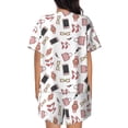 thumbnail image 6 of Fuzoiu Fashion Print Women's Short-Sleeved Pajama Set,Lounge Sleepwear Set,Womens Pajama Sets 2 Piece,Button-Up Top and Shorts with Pockets-3X-Large, 6 of 7