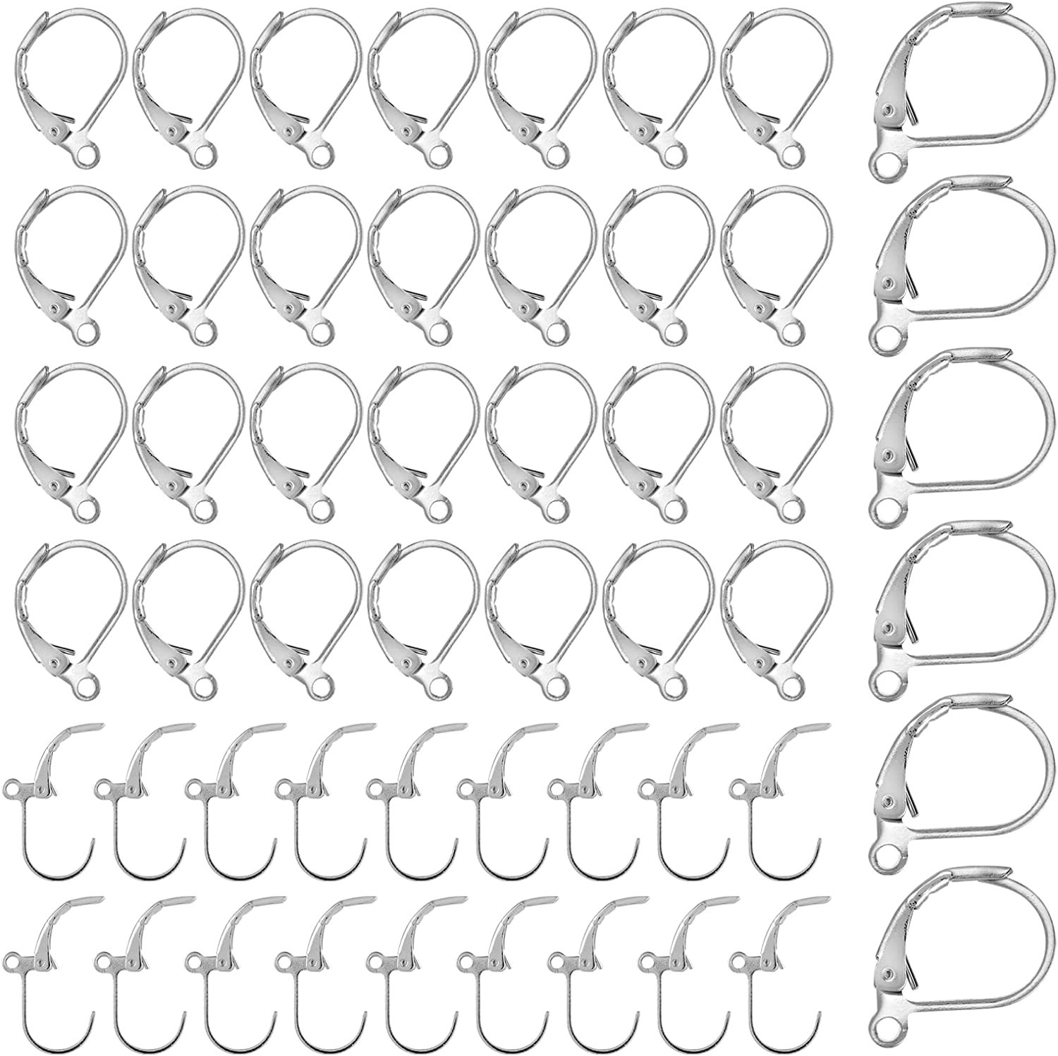 Mod-ish Grade 1 Titanium French Hook Earrings – Hypoallergenic, Allergy-Free, 24 Pieces (12 Pairs), Made In USA