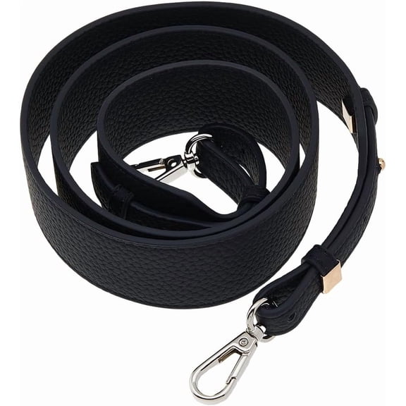 Leather Handbag Shoulder Strap Replacement Adjustable Short Purse Straps with Alloy Clasps for DIY Clutch Bag Black DIY