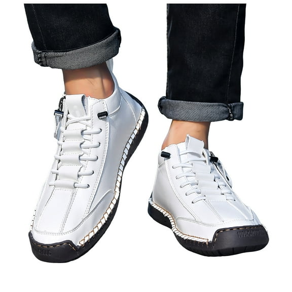 Chenyee Mens Leather Casual Shoes Comfortable Fashion Sneakers Loafers Lightweight Dress Walking Driving Shoes