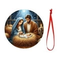 thumbnail image 3 of Boovnll Nativity Ornaments, Christmas Nativity Scene Ornaments Wooden Round Christmas Tree Decorations for Xmas Tree, Home, Office, Hanging Ornament, Religious Gifts, Christmas Decorations, 3 of 9