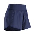 thumbnail image 2 of Qarigey Pantalones cortos para correr de verano para mujer, pantalones cortos secos 2 en 1, pantalones cortos deportivos sueltos para gimnasio, Prendas para la parte inferior del cuerpo Azul marino L, 2 of 6