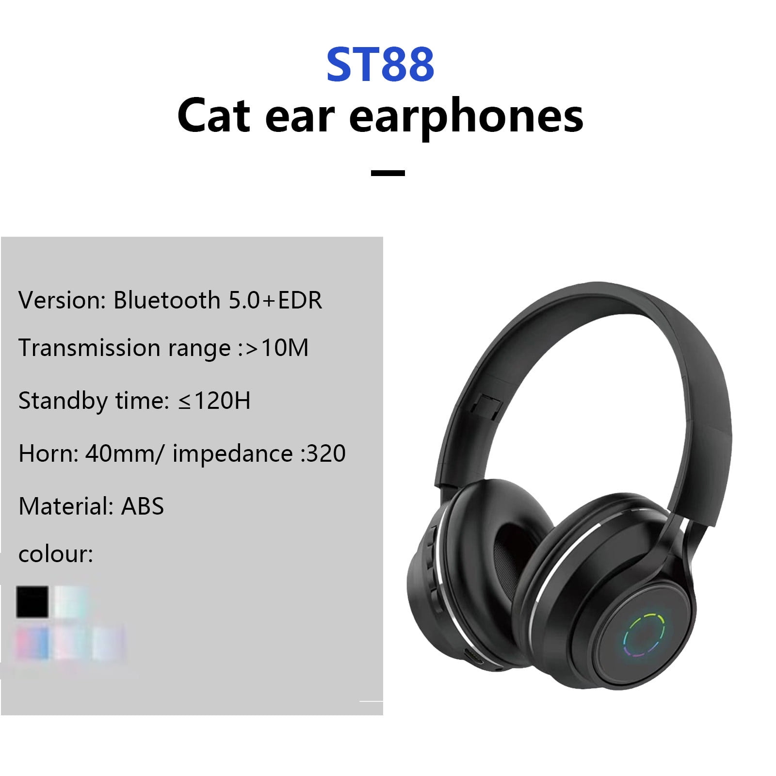 Wireless Over Ear Bluetooth Headphones with Microphone - Wireless Headset -Noise Reduction - Bluetooth, Wired,Built in Micro SD for Travel, Home, Work TV,PC,Gaming,Cellphone - Black