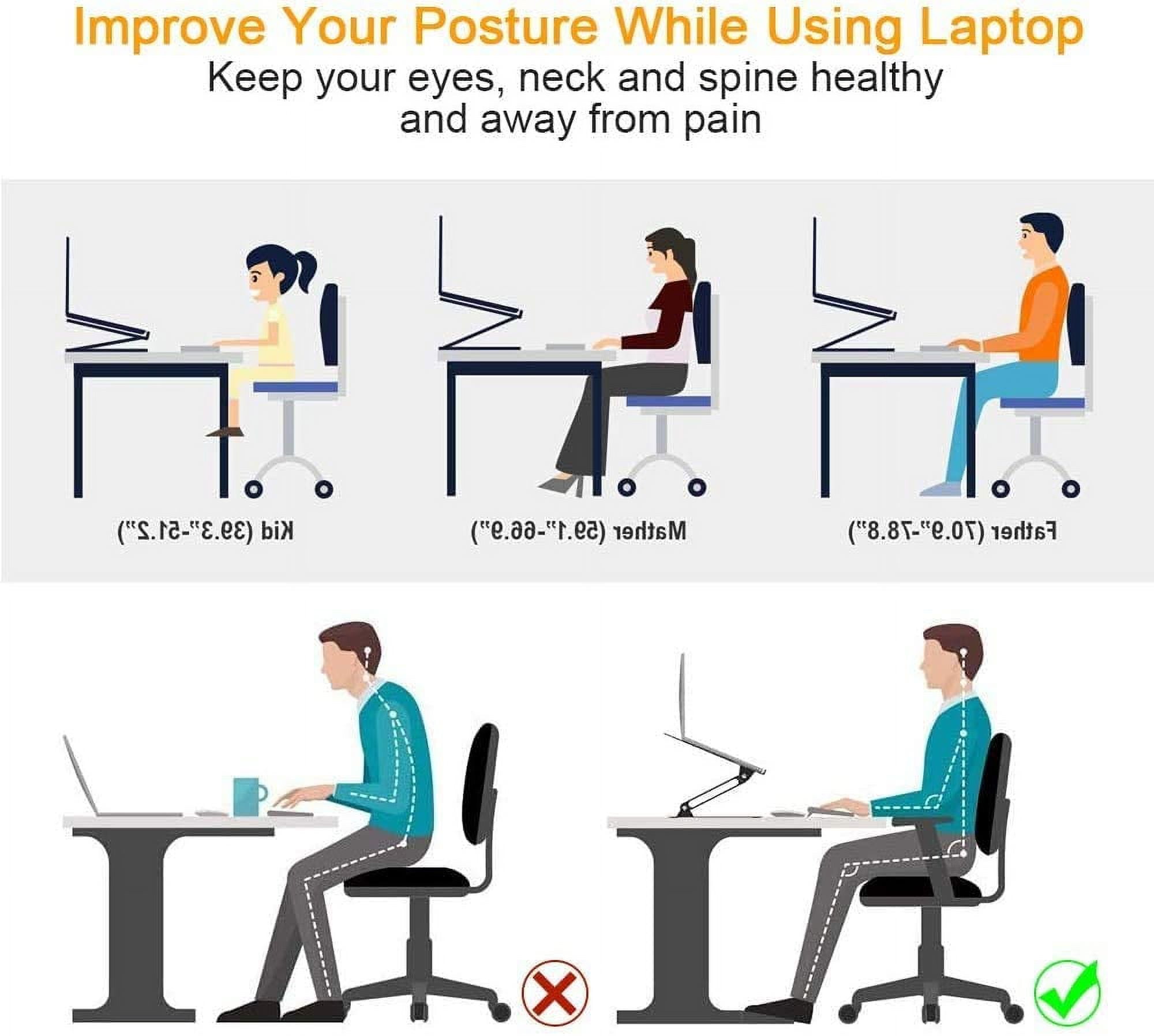 Adjustable Laptop Stand,Portable Laptop Computer Stand Riser&Multi-Angle Stand with Heat-Vent to Elevate Laptop Holder for Mac,Notebook,Lenovo KT1-black