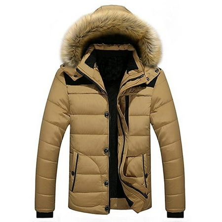 Men's Winter Hooded Warm Coat Winter Parka Jacket With Removable