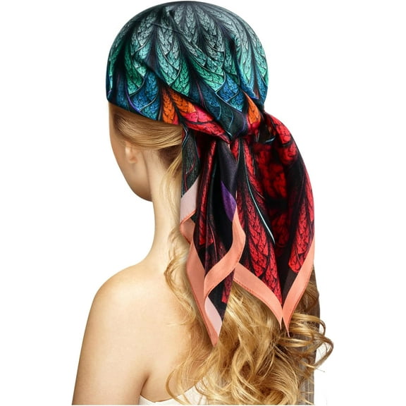 CAILDANL 100% Silk Head Scarf for Women - 27" Hair Scarves Satin Head Scarf Bandanas Square Silk Hair Night Sleeping with Gift Packed
