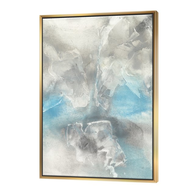 Aquarelle Minimal Blue Tones I - Toile encadrée moderne du milieu du siècle
