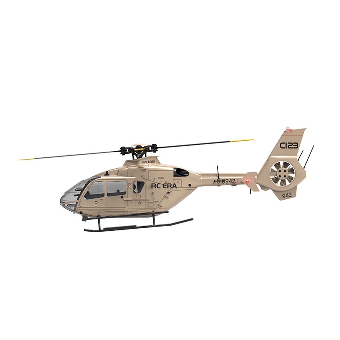 RC-ERA C123 EC135 RC Helicopter 6CH Brushless Direct Drive Aircraft with Optical Flow Positioning, Altitude Hold, 6 Axis Gyro, 3D Roll, 2.4G Remote Control RTF for Adult Beginners - 4PCS Battery