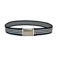 thumbnail image 1 of Kids Elastic Adjustable Strech Belt With Silver Square Buckle - Navy And White Stripe, 1 of 1