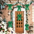 thumbnail image 6 of CuiLiyq 2 PCS Glittering Sparkle Christmas Wreath Bowknot, Wired Christmas Bowknot, for Wreaths Lanterns Garland Christmas Trees (Green), 6 of 6