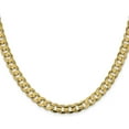 thumbnail image 2 of Avariah Diamonds Solid 14K Yellow Gold 7.7mm Open Concave Curb with Lobster Lock Chain - 26", 2 of 8