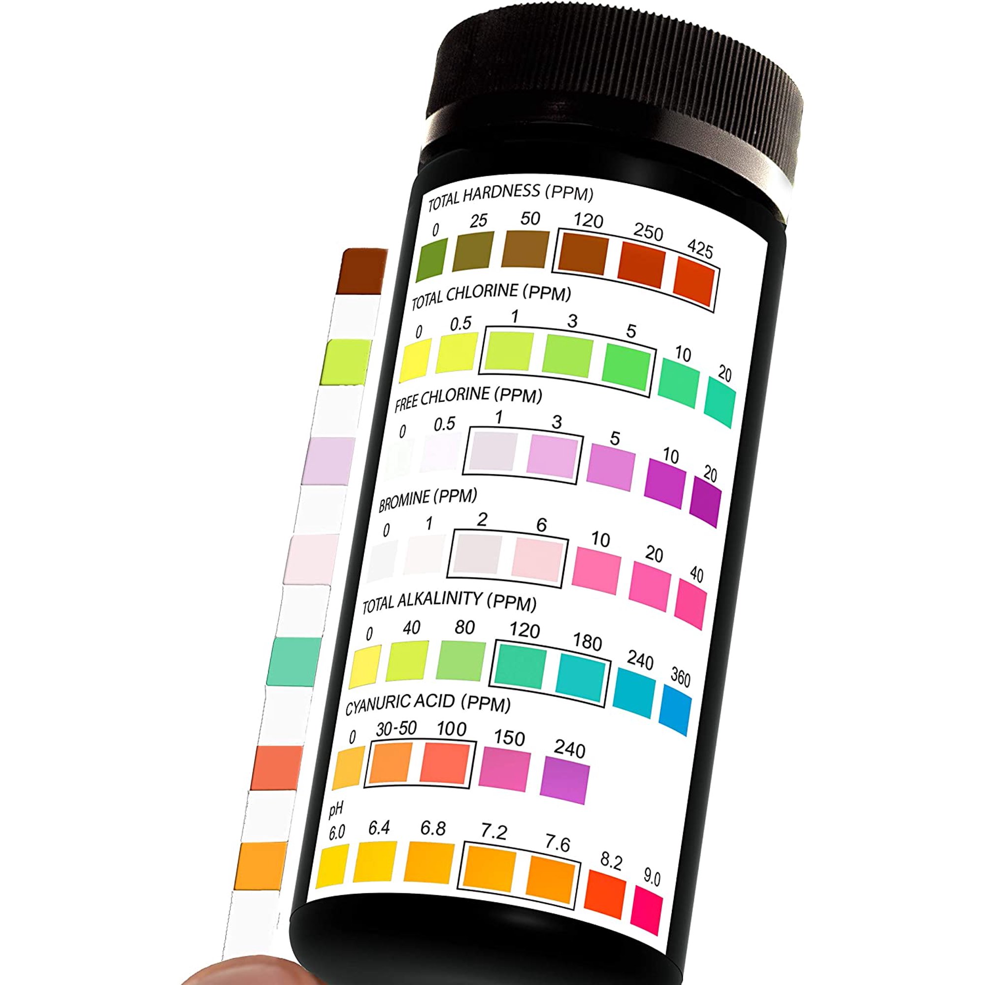 Pool And Spa Test Strips - 100 Strip Pack, Test Ph, Chlorine ...