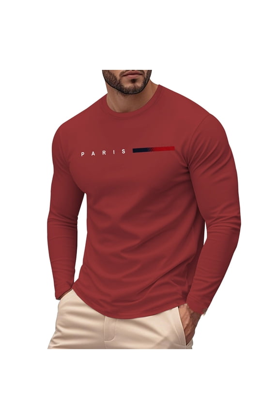 Men T Shirts A New Men's Casual Fashionable And Breathable Large Sized Printed Long Sleeved T Shirt Base Layer Mod Bod Tops