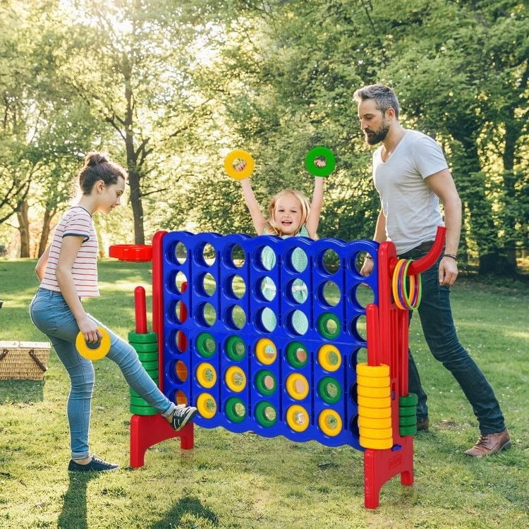 Chateauy 2.5 Feet 4-to-Score Giant Game Set – Large-Sized Tossing & Ring Toss Outdoor Activity for Family, Lawn, Backyard, Party, BBQ, and Beach
