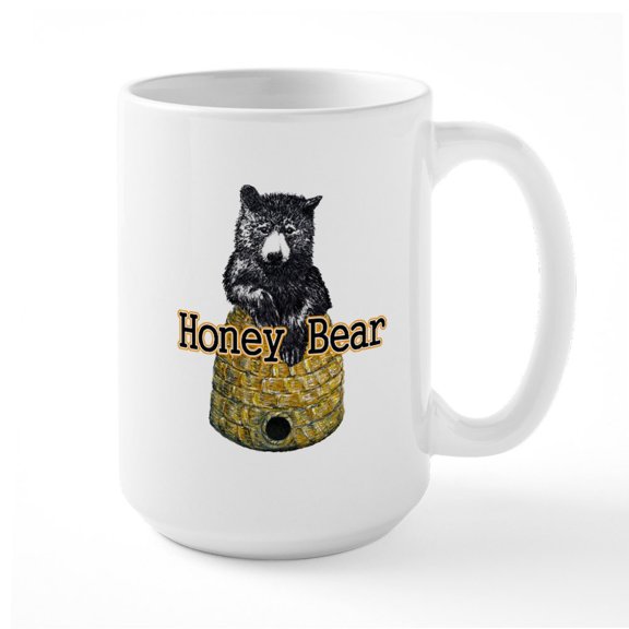 CafePress - Honey Bear Large Mug - 15 oz Ceramic Large White Novelty Mug