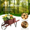 thumbnail image 6 of Gymax Wooden Wagon Planter Decorative Indoor/ Outdoor Rustic Flower Cart w/ Wheel Red, 6 of 10