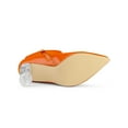 thumbnail image 3 of Unique Bargains Bottines à Talons Épais Pointus Transparents pour Femmes Orange (Taille 6.5), 3 of 7