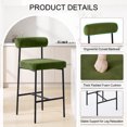 thumbnail image 6 of ONEVOG 26" Counter Height Bar Stools Set of 2, Modern Upholstered Velvet Counter Chairs with Backrest, Green, 6 of 12