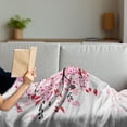 thumbnail image 3 of Tree Soft Flannel Fleece Throw Blanket, Abstract Tree with Floral Burst Blossoms Daisies Leaves Butterflies Forest, Cozy Plush for Indoor and Outdoor Use, 70" x 90", White Brown Pink, by Ambesonne, 3 of 5