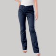 thumbnail image 2 of White Linen Pants Women Short Black Dress Pants Women Petite Length Women's Solid Color Stylish Casual Straight Leg Pants with Button Closure and Pockets Comfortable Work Trousers for Daily Commute, 2 of 6