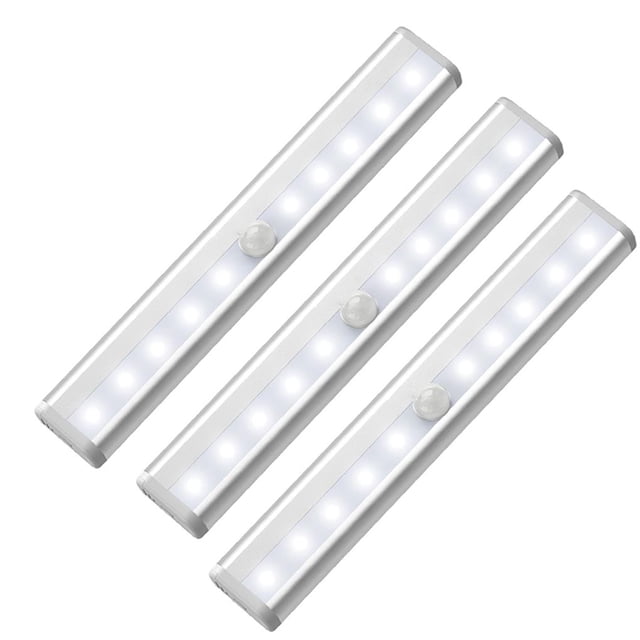 De Armario De Luz Blanca Inalámbrica Raya 10 Cuentas Lámpara Led Llámpara De Armario Con Sensor De Movimiento Y Luz Lámpara De Succión Magnética Alimentada Por Batería 3Pcs Lámpara Methold HA015448-00