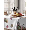 thumbnail image 6 of Easter Rabbits Ears Table Cloth, Waterproof Tablecloth for Rectangle Tables, Spring Cactus Potted Plant Flowers Reusable Washable Fabric Table Cover for Restaurant Kitchen Dining Tables 60"x102", 6 of 9