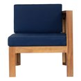 thumbnail image 5 of 5-Piece Wood Patio Sectional Furniture, Acacia Wood Outdoor Seating Set with Cushions, Patio Conversation Set Backyard Porch Sectional Sofa, Natural Finish + Blue Cushions, 5 of 10