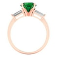 thumbnail image 4 of Three-Stone Engagement Ring for Women - 2ct Simulated Emerald in 18K Rose Gold Promise Ring, 4 of 6