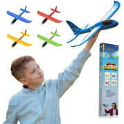 Airplanes Gliders - 2 x Extra Large 19" Flying Airplanes -  Hand Throwing Foam Gliders with 2 Flight Modes - Flying Toys for Kids In A Gift Box
