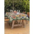 thumbnail image 2 of Green Boho Flower Outdoor Tablecloth - 52x70 Inch Rectangle Dining Table Cover, Spring Watercolor Country Floral Plant Waterproof Outdoor Table Cloth with Umbrella Hole & Zipper for Picnic/Patio, 2 of 7