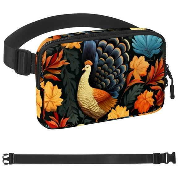 Thanksgiving Turkey Leaves Fanny Pack for Women and Men,Waist Bags, Running Waist Bag, Large Pouch & Adjustable Strap,Waterproof ,for Gym,Jogging, Cycling, Traveling, Fitness, Hiking