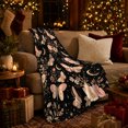 thumbnail image 3 of Whimsical Moth Wildflower Design Mystical, Festive Botanical Garden Scene, Warm Flannel Blanket for Sunroom and Reading Nook, Garden Lovers Housewarming Gift, Botanical Home Decor, 3 of 9