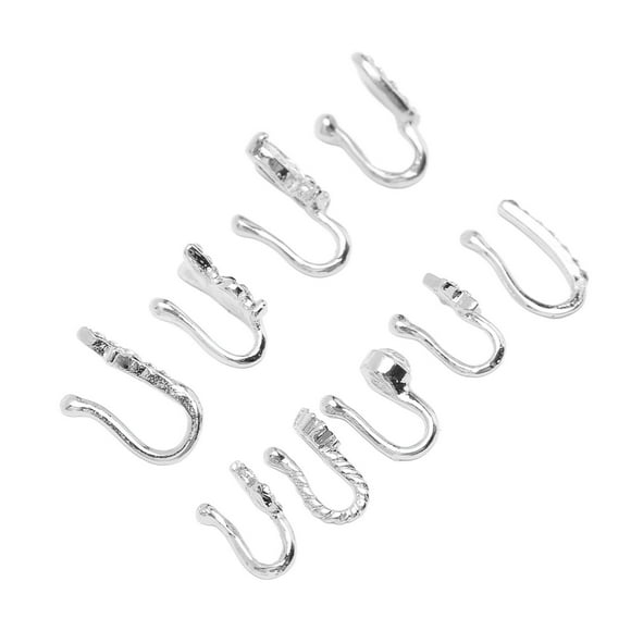 9 Pieces Fashion Shiny Fake Nose Rings Without Nose Clip Kit Fake Nose Rings For Women Fake Nose Studs