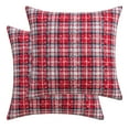 thumbnail image 4 of Lapalife 2 Pack Christmas Plaid Pillow Cover, Snowflake Scottish Tartan Checks Cushion Cover Decorative Throw Pillow Case, 18''x 18'', 4 of 5