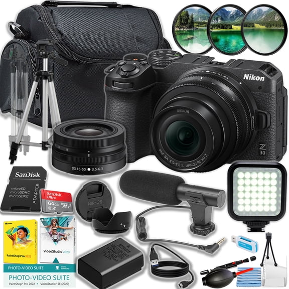 Nikon Z30 26.1 MP Mirrorless Camera with 16-50mm Zoom Lens, Autofocus, Built-in Flash, Touchscreen
