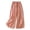 Orange, variant on Women's Embroidered Wide Leg Pants, Cotton Linen Cropped Trousers with Elastic Drawstring Waist, Comfortable Breathable Summer Lounge Pants for Women Beige L