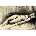 thumbnail image 2 of Alfred Simonsen 24x18 Gold Ornate Framed and Double Matted Museum Art Print Titled - Lying Female Model (1930 - 1931), 2 of 4