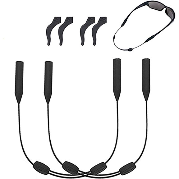 TIFOR 4 Pack Adjustable Glasses Strap, Durable Sunglass Strap, Waterproof Eyeglass Strap, Anti-Slip Glasses Holder Strap