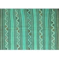 thumbnail image 1 of Ahgly Company Machine Washable Indoor Rectangle Southwestern Turquoise Blue Country Area Rugs, 2' x 4', 1 of 4