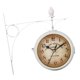 thumbnail image 2 of Reloj de pared colgante para decoración del hogar, metal, 21,8 cm, diseño retro decorativo de doble cara. Blanco, 2 of 9