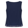 thumbnail image 2 of JanJean Débardeur d'Été Décontracté Sans Manches pour Femmes Léger en Chiffon Col Rond Camisole Bleu Marine G, 2 of 6