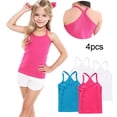 thumbnail image 2 of zbxnLI 4 Pack Toddler Girls Tank Tops Racerback Tanks Dance Sleeveless Shirts Ribbed Basic Undershirts, 2 of 6