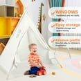 thumbnail image 6 of Large Kids Teepee Tent, Foldable Kids Play Tent, Indoor Outdoor Games Kids Playhouse Kids Tent, 6 of 8