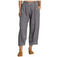 thumbnail image 2 of Aloohaidyvio Pants Juniors,Women Casual Solid Color Loose Button Comfortable Straight Pants, 2 of 6