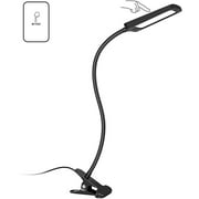 TROND Halo 9W-C Dimmable Daylight LED Clip On Clamp Light Desk Lamp w/ Extra Long Gooseneck & Premium Diffusion Film,