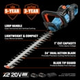 thumbnail image 2 of SENIX HTX2-M3 24" 40V Battery Powered Hedge Trimmer, Dual-Action, 1" Cutting Capacity, Cordless, 2 of 13