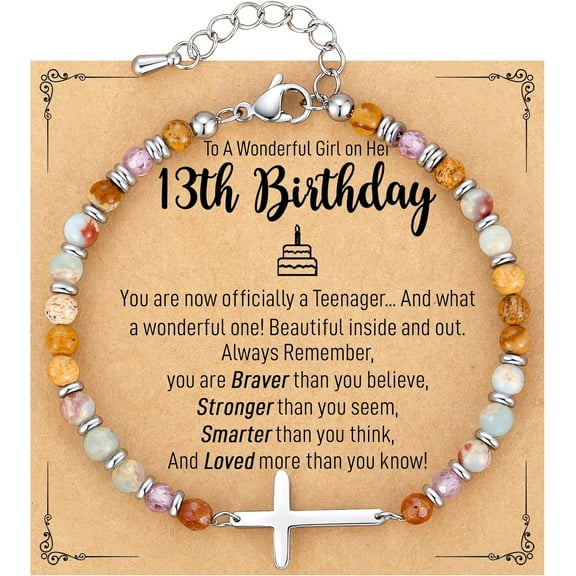 Dainty Cross Bracelet for Women - 13th to 60th Birthday Gifts for Her, Christian Gifts for Women, Sister, Friend, Mom, Daughter | Birthday, Valentine's Day, Easter, Christmas Gift