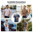 thumbnail image 6 of Yiaed Elegant Blue Gold BloomsPrint Men's Short Sleeve Polo Shirt,Golf Polo for Men Three-Button Golf Shirt Athletic Casual Collared T-Shirt- 4X-Large, 6 of 7