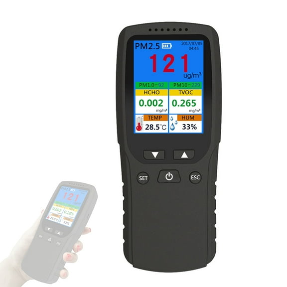 Air quality tester,Air Indoor Portable Pm2.5 Air Quality Lcd Air Cousopo Air Pm2.5 Air Pm2.5 Air Qisuo Tester Siuke Indoor Quality Tester Siuke Dsfen Black